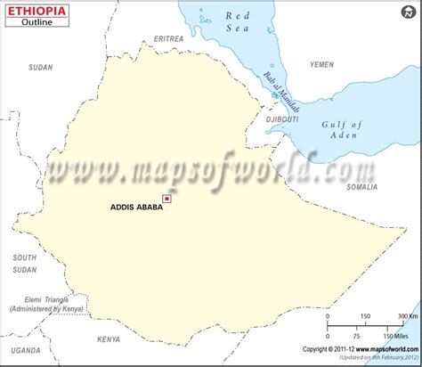 Blank Map of Ethiopia | Ethiopia Outline Map