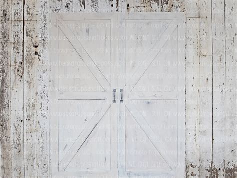 Rustic White Barn Doors Photography Backdrop Country Double