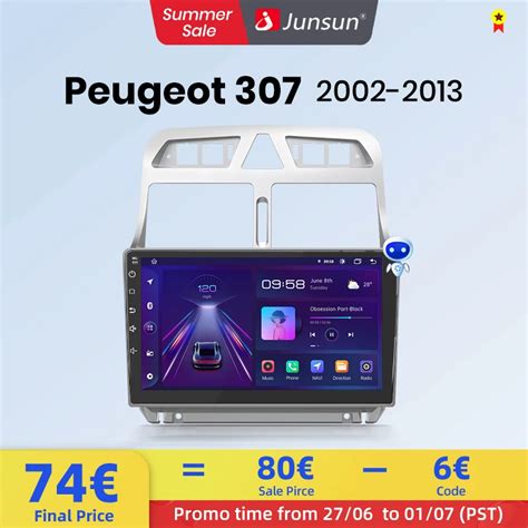 Junsun V1 Pro 8G 128G For Peugeot 307 307CC 307SW 2002 2013 Android