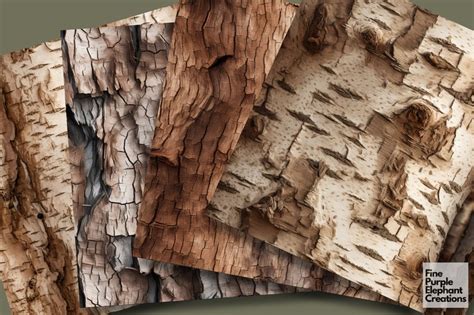 Tree Bark Digital Paper Nature Camping Scrapbook Forest Sublimation Rustic Wood Texture Natural