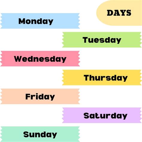 Premium Vector | Days in a week