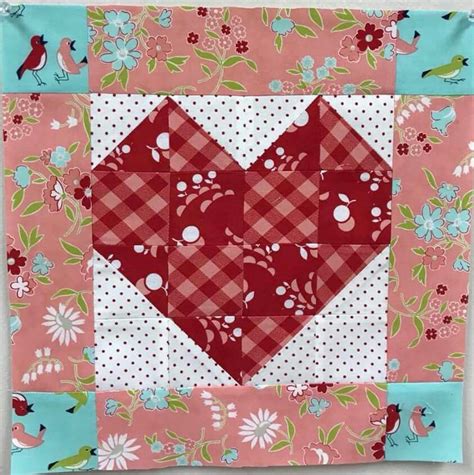 Scrappy Heart Quilt Block Pattern Download Etsy Artofit