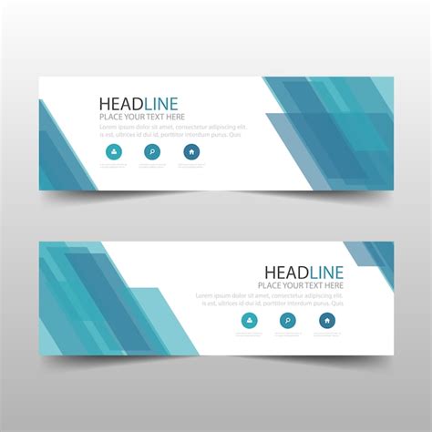 Blue Abstract Banner Template Design Vector Free Download