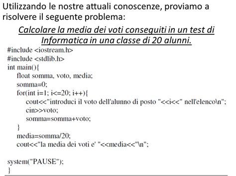 Gli Array Monodimensionali Utilizzando Le Nostre Attuali Conoscenze