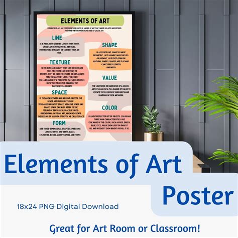 Elements Of Art Poster Art Classroom Wall Decor Art Teacher Bulletin