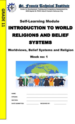 Activity Sheet Iwrbs Week Introduction To World Religions And