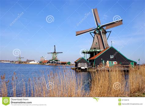 Dutch Wind Mills Stock Image Image Of Dutch Wind Blue 31720679