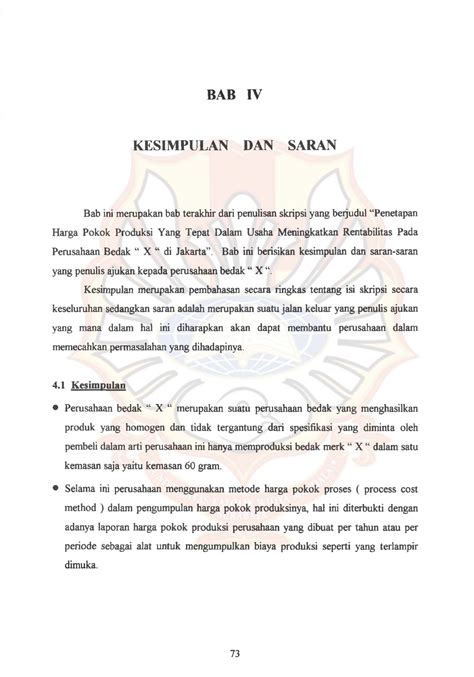 Contoh Skripsi Bab 4 Dan 5 Imagesee