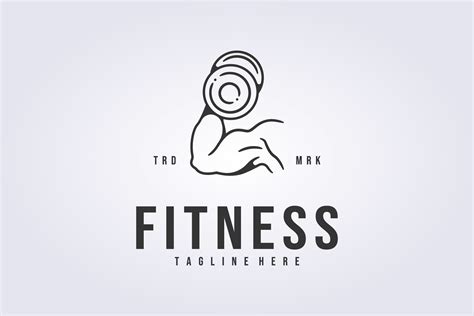 Fitness Gym Workout Logo Monoline Vector Graphic by Lodzrov · Creative ...