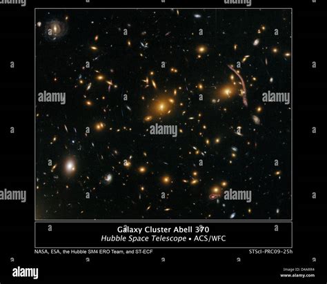 Gravitational Lensing In Galaxy Cluster Abell 37 Stock Photo Alamy