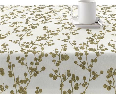 Nappe Enduite Anti Taches Tree Gold 140x140 Cm