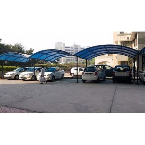 Frp Product Available Blue And White Car Parking Roofing Shed At Rs