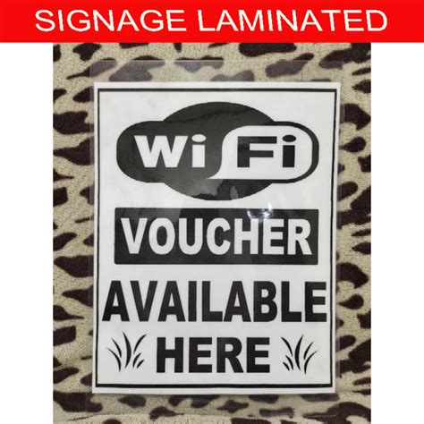 Wifi Voucher Available Here Signage Laminated Lazada Ph