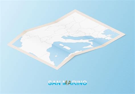 Premium Vector Folded Paper Map Of San Marino With Neighboring