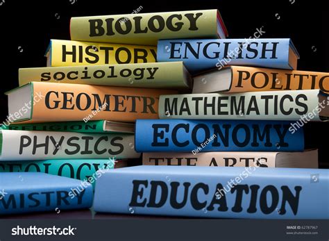 School Books On Stack Educational Textbooks Stock Photo 62787967 ...