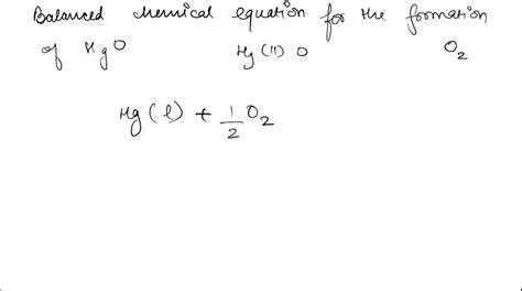 Solved Write Balanced Chemical Equation For The Standard Formation