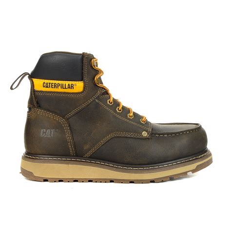 Caterpillar Mens Calibrate Brown Leather Csa Steel Toe Work Boots