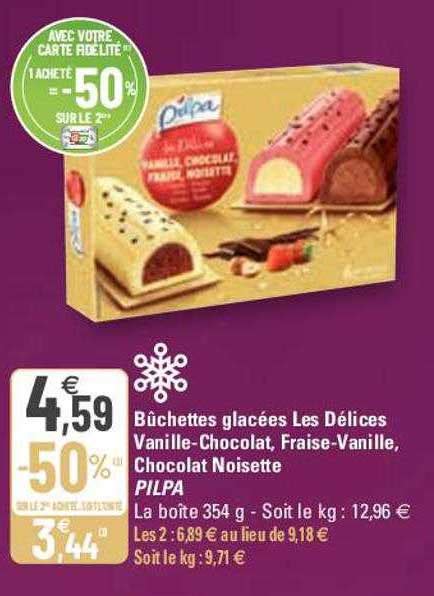 Promo B Chettes Glac Es Les D Lices Vanille Chocolat Fraise Vanille