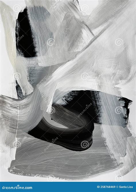 Black And White Abstract Painting Modern Art Stock Illustration