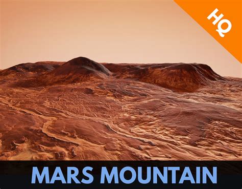 3D Model Mars Planet Landscape Desert Mountain Cliffs PBR Low Poly 02