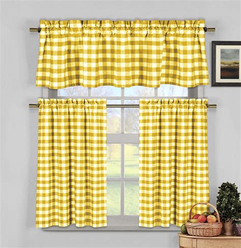 Yellow Checkered Kitchen Curtains – Curtains & Drapes