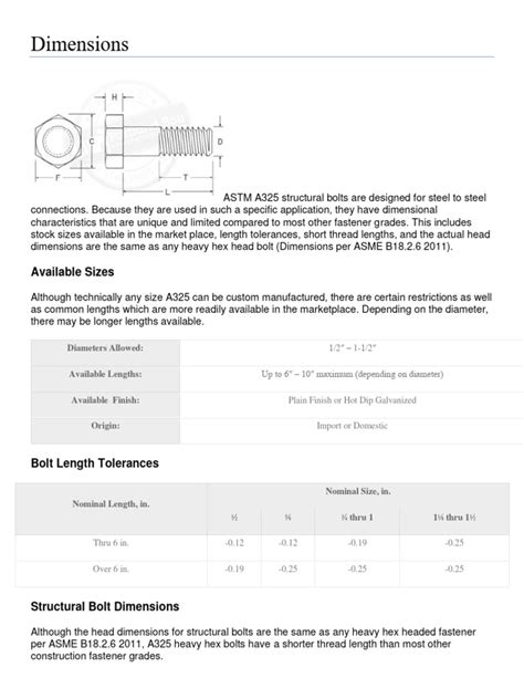 A325 Bolts | PDF