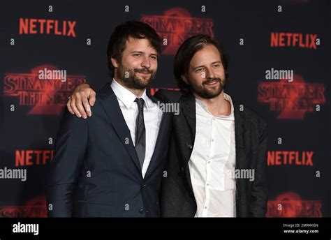 Ross Duffer And Matt Duffer Arrive At The Los Angeles Premiere Of Stranger Things Season Two