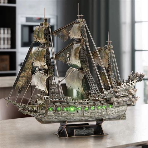 D Puzzle Ship Led Flying Dutchman Pirate Ship Model Queen Annes