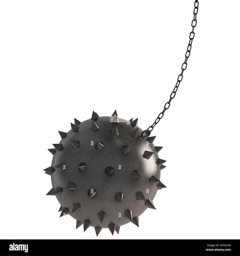 Iron Ball With Spikes Concept Of Difficult And Obstacle 3d Rendering