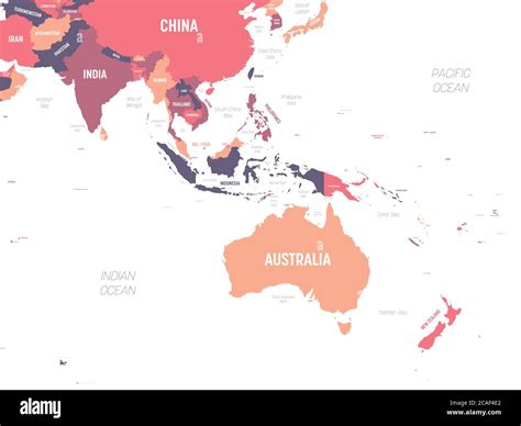 South East Asia And Australia Map - Anetta Mathilda