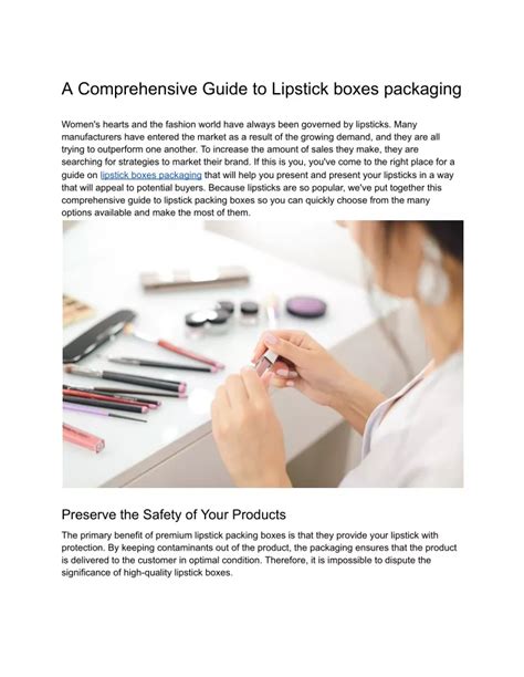 PPT A Comprehensive Guide To Lipstick Boxes Packaging PowerPoint