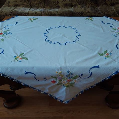 Embroidered Tablecloth - Etsy