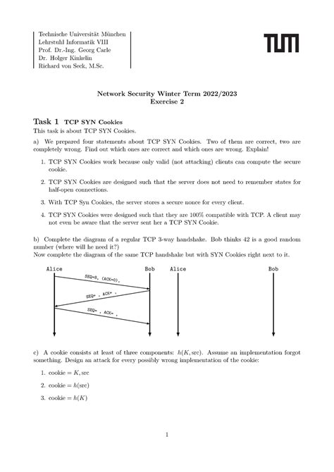 Exercise Sheet 2 Technische Universität München Lehrstuhl Informatik