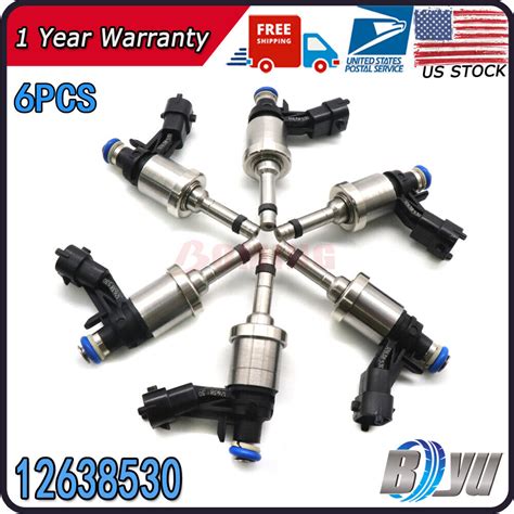 6PC New Fuel Injectors 12638530 For GM Chevrolet Camaro Traverse GMC