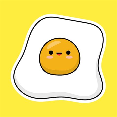 Premium Vector Cute Fried Egg Vector