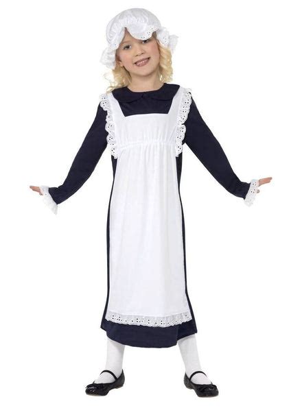 Girls Poor Victorian Maid Costume Olden Days Girls Costume