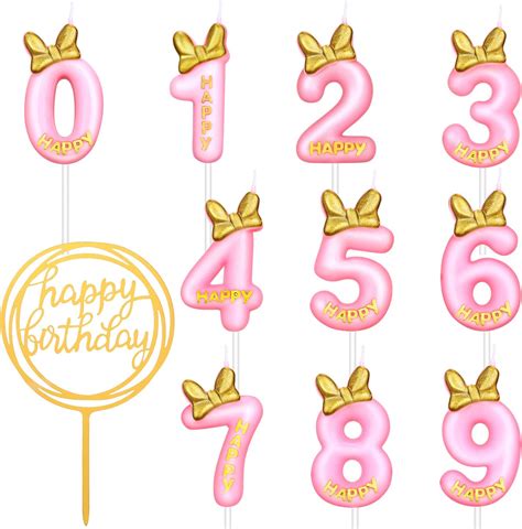 Amazon Pieces Pink Number Birthday Candles Number Cake Candles