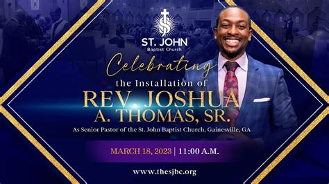 The Pastoral Installation Of Rev Joshua A Thomas Sr March 18 2023