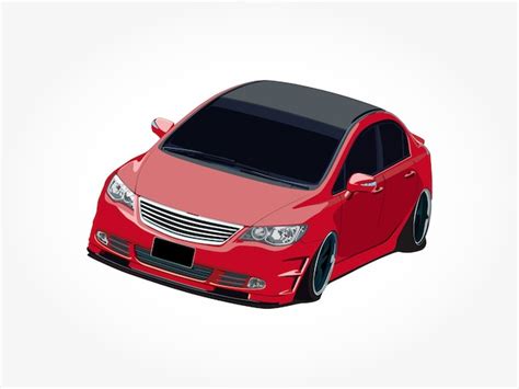 Premium Vector | Realistic cool red car with detail