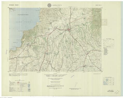 Map of Lipa City, Batangas and Neighboring Localities, 1961 - Batangas History, Culture and Folklore