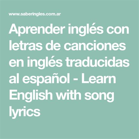 Pin en canciones inglés