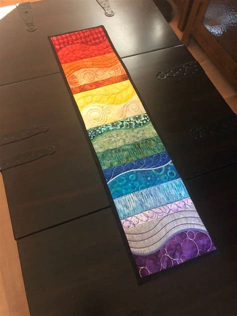 Rainbow Batik Table Runner X Table Topper Etsy Batik Table