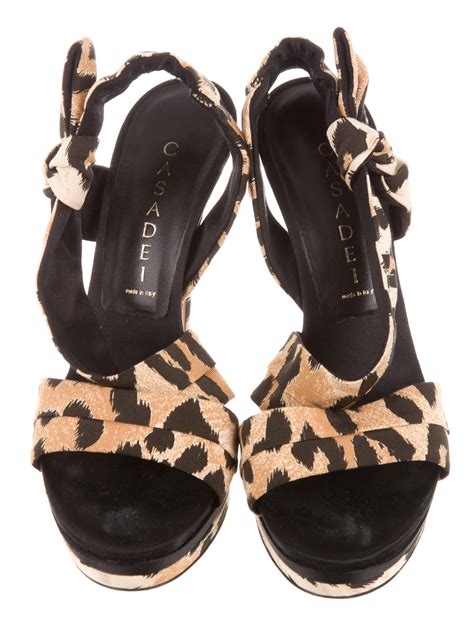 Casadei Leopard Print Platform Sandals - Shoes - CEI21496 | The RealReal