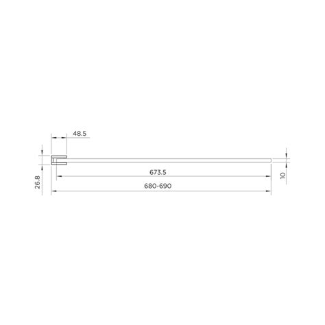 Aquadart 10mm 700mm Wetroom Panel Clear Glass Aq8410