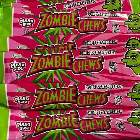 Zombie Chews Sour Strawberry Eat Sweet Lollies