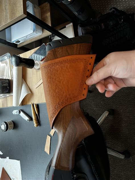 Leather Buttstock Cover I Made Rleathercraft