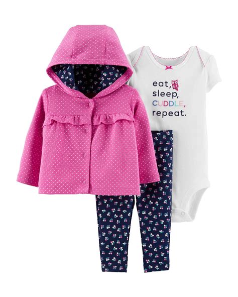 Riachuelo Conjunto Bebê Carters 3 Peças Poa Rosa Pink Tam RN a 9 Meses