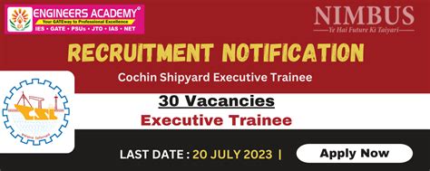 Cochin Shipyard Recruitment 2023 Online Coaching Notification