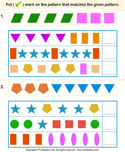 Match The Same Shapes Turtle Diary Worksheet