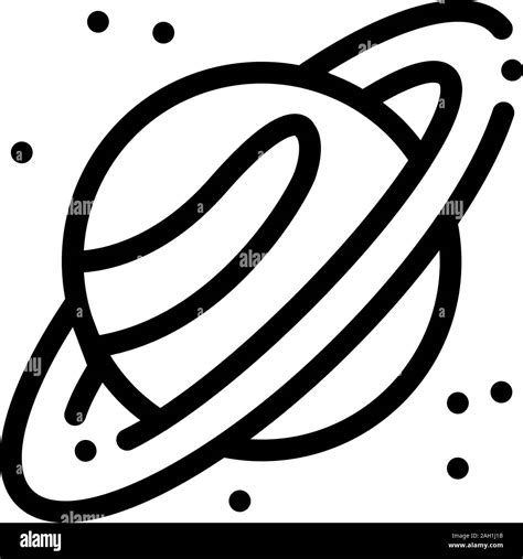 Saturno Planet Ring icono Ilustración Esquema Imagen Vector de stock